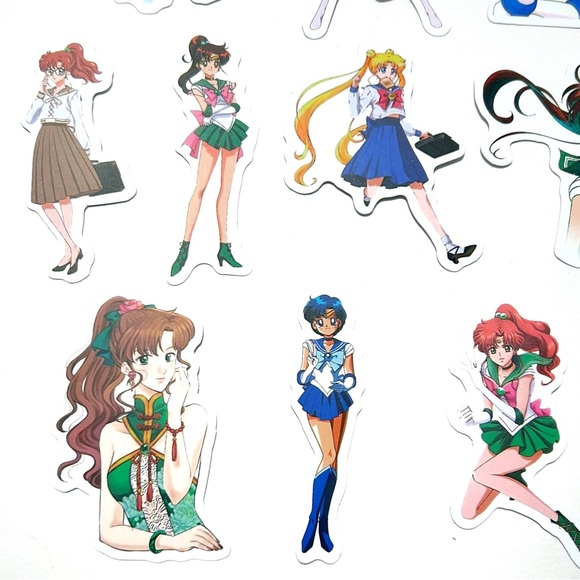 Sailor Moon Large Decal Stickers Device Mars Mercury Jupiter Tuxedo Mask Anime - Picture 6 of 6